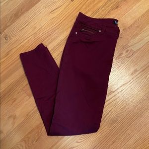 DesignLab Maroon Skinny Pants